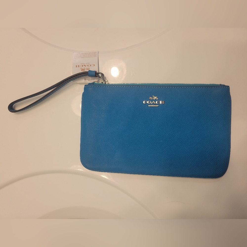 Turquoise coach wristlet